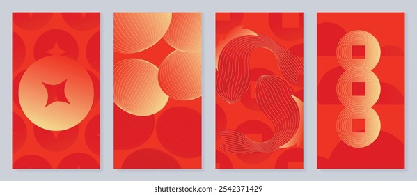 Chinese New Year 2025 greeting card background vector.