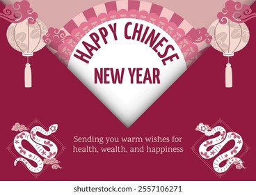 Chinese new year 2025 greeting card design.Year of the snake 2025 greeting card minimalist design template. New year celebration. Gong Xi Fa Cai, Lunar new year