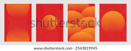Chinese New Year 2025 greeting card background vector. Luxury poster design with infinity, wave, golden line art. Elegant oriental illustration for cover, red envelope, calendar.