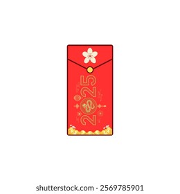 Chinese New Year 2025 paper lanterns with wooden snakes and decorated with gold and flowers on a white background