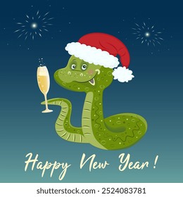 Chinese New Year 2025 snake illustration with gift boxes. New Year poster design. Stock vector
