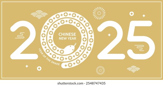 Chinesisches Neujahr 2025, Jahr der Schlange. Red Snake Illustration. Chinesisches Tierkreiszeichen Schlange Symbol. Mond-Neujahr Hintergrund, Banner, Poster, Grußkarte.