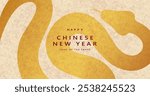 Chinese New Year 2025 vector illustration of Year of Snake cover, poster and sale banner. Chinese zodiac Snake symbol.