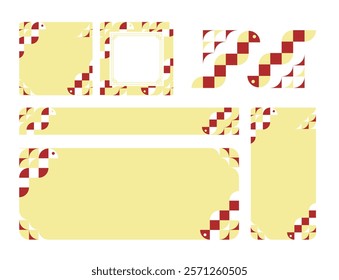 Chinese New Year 2025 web social media templates snake elements geometric various sizes 9 gold