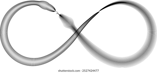 Chinese new year 2025 zodiac snake symbol . Infinity design elements . Year of the snake .World snake day logo. Line art . Eternal logo .Vector illustration