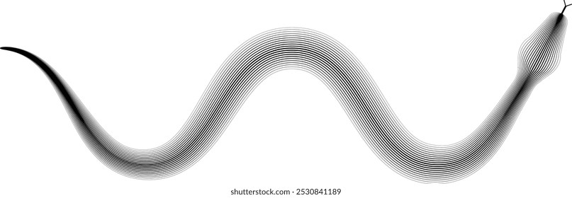 Símbolo chinês de cobra do ano novo 2025 zodíaco elementos de design . Ano da cobra. Logotipo do dia da cobra do mundo. Arte em linha . Ilustração vetorial