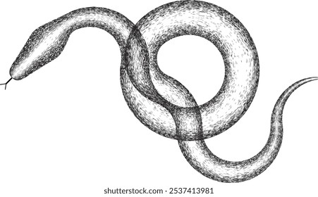 Chinese new year 2025 zodiac snake symbol .design elements . Year of the snake .World snake day logo. Line art . Vector illustration
