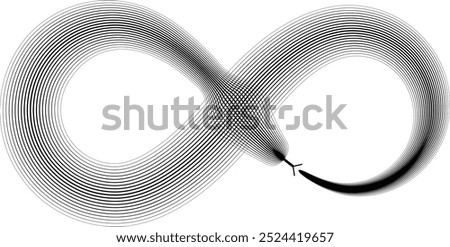 Chinese new year 2025 zodiac snake symbol . Infinity design elements . Year of the snake .World snake day logo. Line art . Eternal logo .Vector illustration