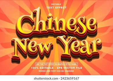 Efecto de texto para el año nuevo chino 3D