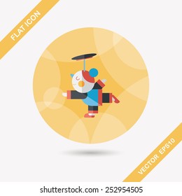 Chinese New Year Acrobatics girl flat icon with long shadow,eps10