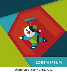 Chinese New Year Acrobatics girl flat icon with long shadow,eps10