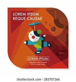 Chinese New Year Acrobatics girl flat icon with long shadow,eps10