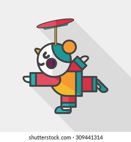 Chinese New Year Acrobatics girl flat icon with long shadow,eps10