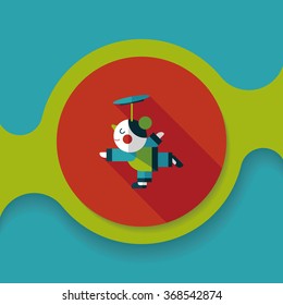 Chinese New Year Acrobatics girl flat icon with long shadow,eps10