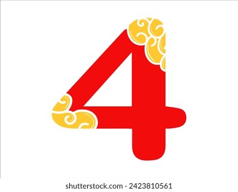 Chinese New Year Alphabet Number 4
