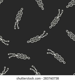Chinese New Year; Ancient coins lucky pendant means " wish good luck and fortune comes." doodle seamless pattern background