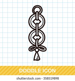 Chinese New Year Ancient coins lucky pendant doodle