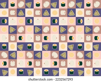 chinese new year asian food latin american pattern background seamless ornament menu japanese china