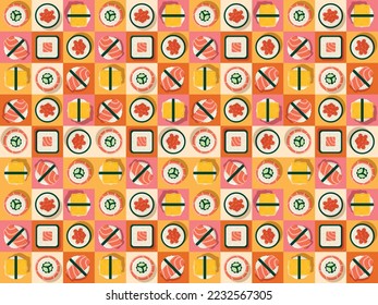 chinese new year asian food latin american pattern background seamless ornament menu japanese china