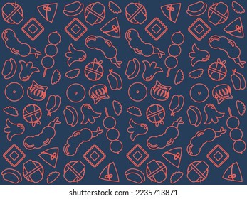 chinese new year asian food latin american pattern background seamless ornament menu japanese china