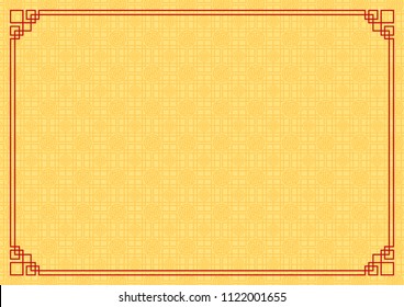 chinese new year background, abstract oriental wallpaper, yellow square window inspiration, vector illustration 