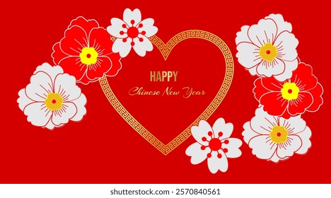 Chinese New Year Background with blossom flower