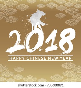 Chinese New Year Background With Brush Painting Style