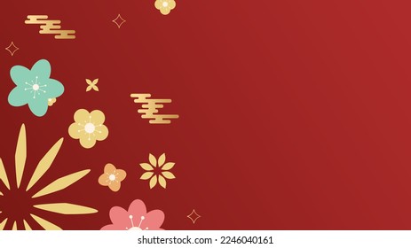 Chinese new year background with copy space for text  , Asian elements on red background, for online content, illustration Vector EPS 10