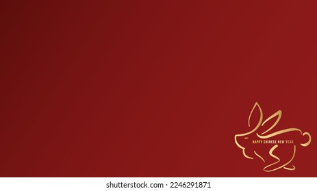 Chinese new year background with copy space for text , year of the rabbit and Asian elements on red background, for online content, illustration Vector EPS 10