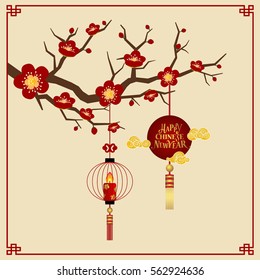 Chinese new year background design. Vector Illustration.