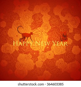 Chinese New Year background. Floral vector design