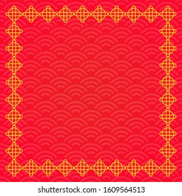 Chinese New Year Background with Gold Frame