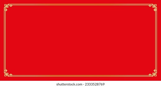 Chinese New Year background with golden border, Tradition Chinese border frame