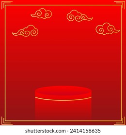 The Chinese new year background golden theme vector