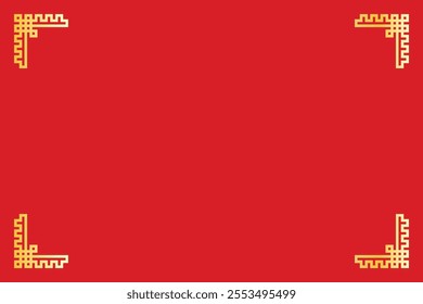 Chinese New Year background with golden border, Tradition Chinese border frame