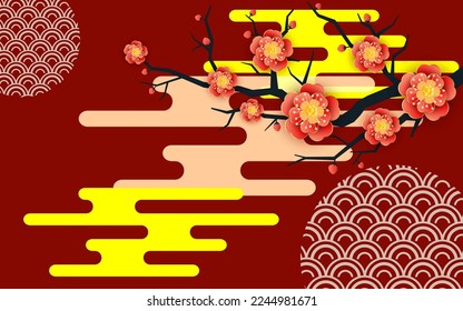 Chinese new year background, Lunar new year concept, modern background design.