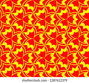 Chinese New Year background. Red and gold holiday graphic design. Vector seamless pattern