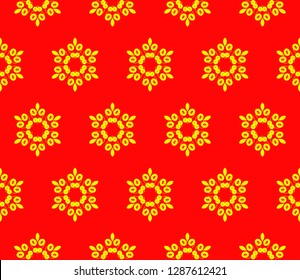 Chinese New Year background. Red and gold holiday graphic design. Vector seamless pattern