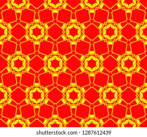 Chinese New Year background. Red and gold holiday graphic design. Vector seamless pattern