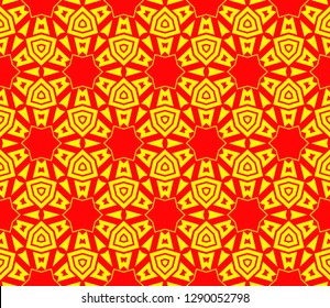 Chinese New Year background. Red and gold holiday graphic design. Vector seamless pattern