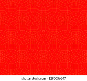 Chinese New Year background. Red and gold holiday graphic design. Vector seamless pattern