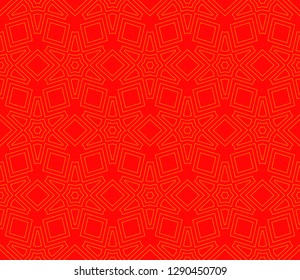 Chinese New Year background. Red and gold holiday graphic design. Vector seamless pattern