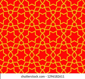 Chinese New Year background. Red and gold holiday graphic design, background , surface textures, banners. Vector seamless pattern