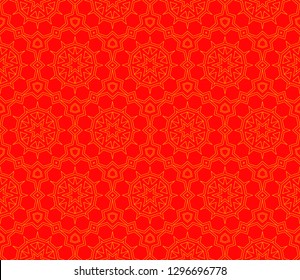 Chinese New Year background. Red and gold holiday graphic design, background , surface textures, banners. Vector seamless pattern