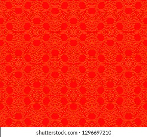 Chinese New Year background. Red and gold holiday graphic design, background , surface textures, banners. Vector seamless pattern