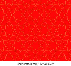 Chinese New Year background. Red and gold holiday graphic design. Vector seamless pattern