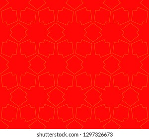 Chinese New Year background. Red and gold holiday graphic design. Vector seamless pattern