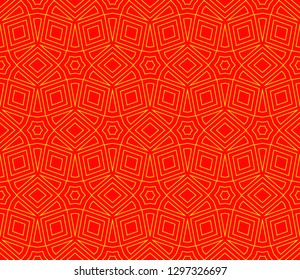 Chinese New Year background. Red and gold holiday graphic design. Vector seamless pattern
