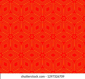 Chinese New Year background. Red and gold holiday graphic design. Vector seamless pattern