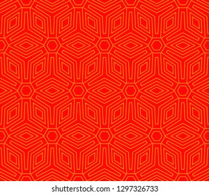 Chinese New Year background. Red and gold holiday graphic design. Vector seamless pattern